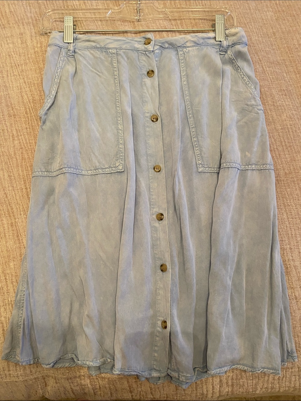 Life in Progress Forever 21 Small skirt/mid length/cottage core button down blue